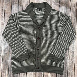 Filippo Novelli Wool Blend Shawl Button Cardigan XL Green Knit Mens Italy